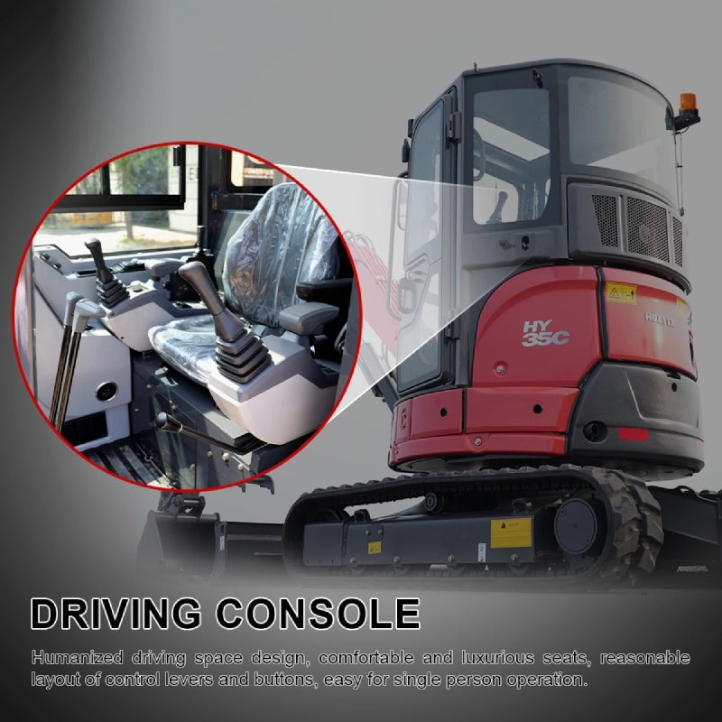 Excavons Titan 3500 cab interior pilot control joysticks and suspension seat