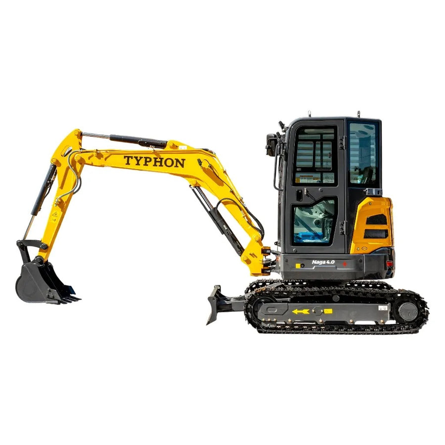 TYPHON NAGA 4.0 mini excavator left side profile enclosed cab