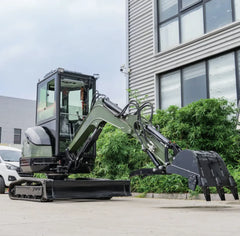 TYPHON TERROR XXV Diesel Mini Excavator 2.7 Ton, 25.1 hp Kubota D1105 Retractable Tracks, AC Cabin