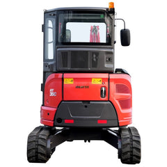 Excavons Titan 3500 mini excavator rear view cab and Yanmar engine bay