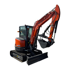 Excavons Titan 3800 UF mini excavator front three-quarter view enclosed cab