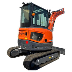 Excavons Titan 3800 UF mini excavator rear three-quarter view Kubota engine bay