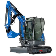 RIPPA R32 mini excavator front view boom raised enclosed A/C cab