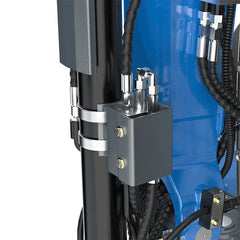RIPPA R32 auxiliary hydraulic lines and quick-connect block on the boom