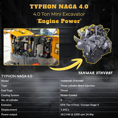 TYPHON NAGA 4.0 Yanmar 3TNV88F engine specifications 24.4 HP EPA Tier 4 Final